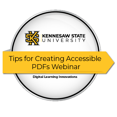 Tips for Creating Accessible PDFs Webinar presented by Digital Learning Innovations. Souvenir.